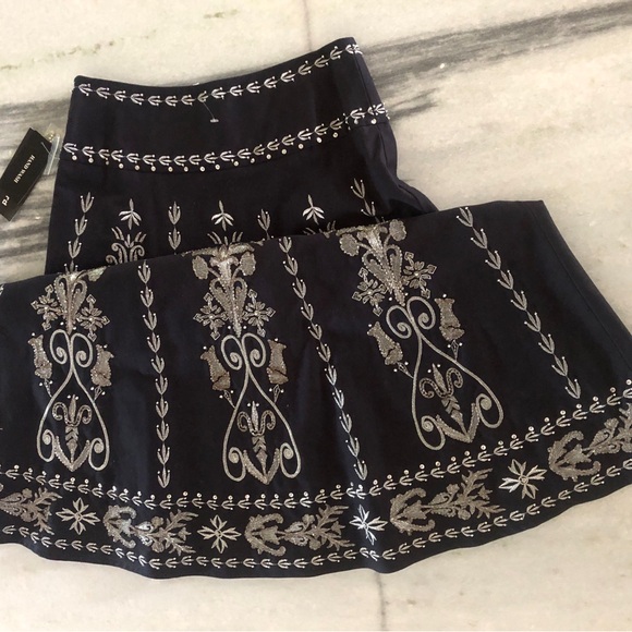 Exquisite |  100% Cotton Embellished Lined Skirt | Platinum “Soleil” series - Picture 3 of 11